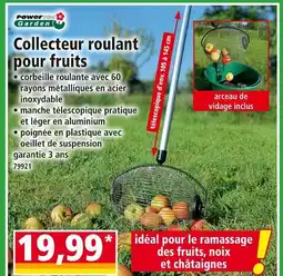 Norma POWER TEC GARDEN Collecteur roulant pour fruits offre