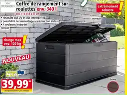 Norma PROGARDEN Coffre de rangement sur roulettes env. 340 l env. 118 x 59 x 57 cm offre