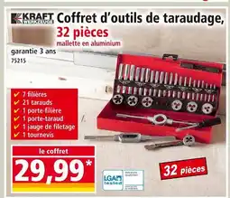 Norma KRAFT WERKZEUGE Coffret d'outils de taraudage, 32 pièces mallette en aluminium offre