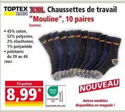 Norma TOPTEX PRO Chaussettes de travail Mouline, 10 paires offre