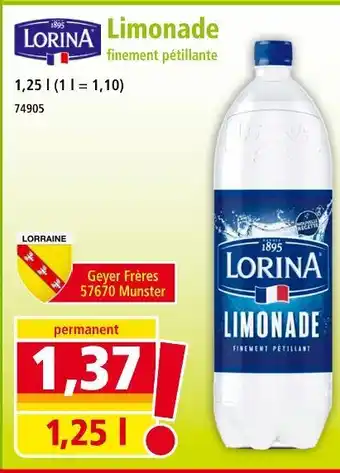 Norma Lorina Limonade finement pétillante offre