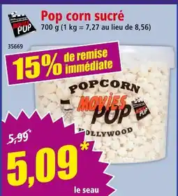 Norma Movies Pop Pop corn sucré offre