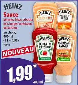 Norma HEINZ Sauce pommes frites, sriracha mix, burger américaine ou ketchup offre