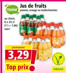 Norma Trimm Jus de fruits pomme, orange ou multivitaminés offre
