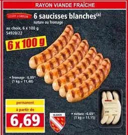 Norma ALSACE 6 saucisses blanches offre