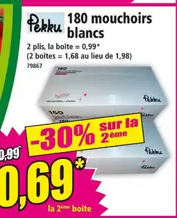 Norma Pekku 180 mouchoirs blancs offre