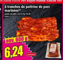 Norma John's 6 tranches de poitrine de porc marinées offre