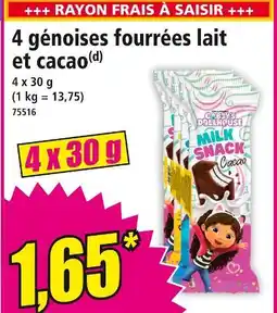 Norma Gabby's Dollhouse 4 génoises fourrées lait et cacao offre
