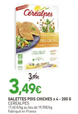 naturéO Céréalpes Galettes pois chiches x 4 offre