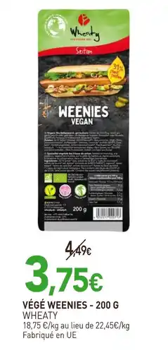 naturéO Wheaty Végé Weenies offre