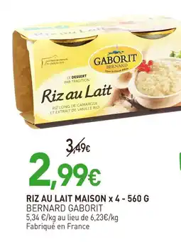 naturéO Bernard Gaborit Riz au lait maison x 4 offre