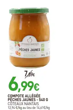naturéO Côteaux Nantais Compote allégée pêches jaunes offre