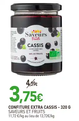 naturéO Saveurs et Fruits Confiture extra cassis offre