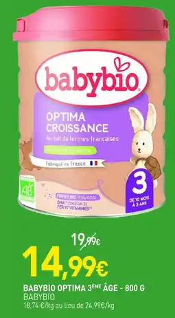 naturéO Babybio Babybio Optima Croissance 3ème Âge offre