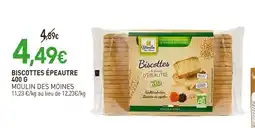 naturéO MOULIN DES MOINES BISCOTTES ÉPEAUTRE offre