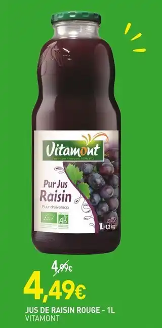 naturéO Vitamont Jus de raisin rouge offre