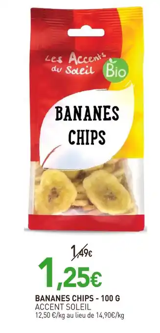 naturéO ACCENT SOLEIL BANANES CHIPS offre
