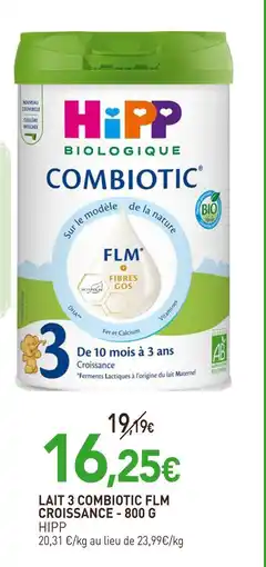 naturéO HIPP Lait 3 Combiotic FLM Croissance offre