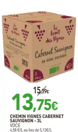 naturéO VDCE CHEMIN VIGNES CABERNET SAUVIGNON offre