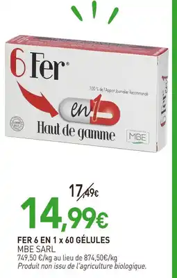 naturéO MBE SARL FER 6 EN 1 x 60 GÉLULES offre
