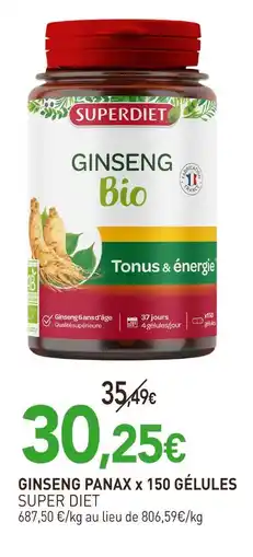 naturéO SUPER DIET GINSENG PANAX x 150 GÉLULES offre