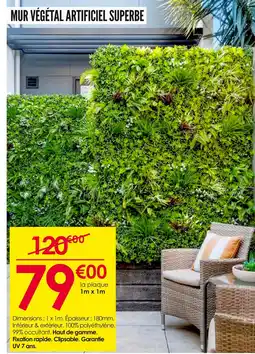 Décor Discount Mur végétal artificiel superbe offre