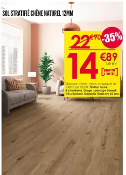 Décor Discount Sol stratifié chêne naturel 12mm offre