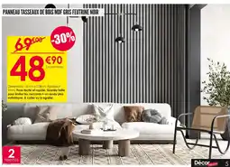 Décor Discount Panneau tasseaux de bois MDF gris feutrine noir offre
