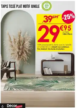 Décor Discount Tapis tissé plat motif jungle offre