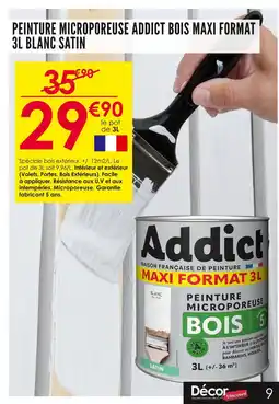 Décor Discount Addict Peinture Microporeuse Bois Maxi Format 3L Blanc Satin offre