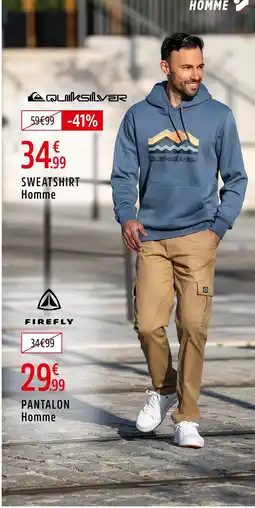 Intersport QUIKSILVER SWEATSHIRT Homme offre