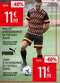Intersport PUMA MAILLOT D’ENTRAÎNEMENT DE FOOTBALL Adulte offre