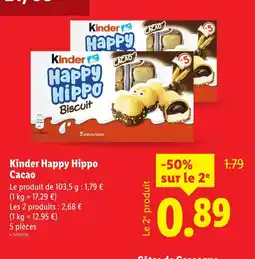Lidl Kinder Happy Hippo Biscuit offre