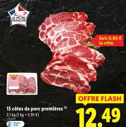 Lidl Le Porc Français 15 côtes de porc premières offre