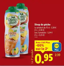 Lidl Sirop de pêche offre