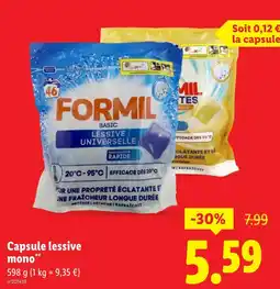 Lidl FORMIL Lessive universelle offre