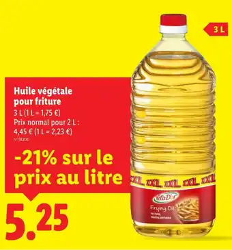 Lidl VITA D'OR Huile végétale pour friture offre