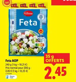 Lidl Milbona Feta AOP offre