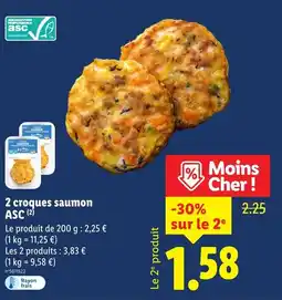 Lidl ASC 2 croques saumon offre