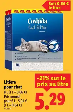 Lidl COSHIBA Litière pour chat offre