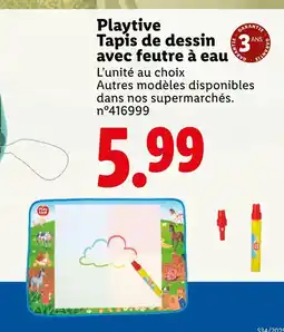 Lidl Playtive Tapis de dessin avec feutre à eau offre