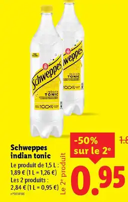Lidl SCHWEPPES indian tonic offre