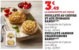 Bi1 Feuilleté au chèvre et aux épinards randy offre