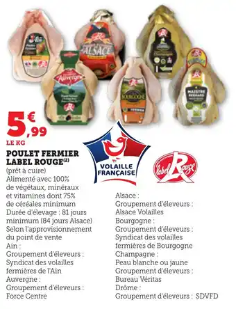Bi1 Poulet fermier label rouge offre