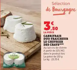 Bi1 Cabrifrais duo fraicheur le chevrier des crays offre