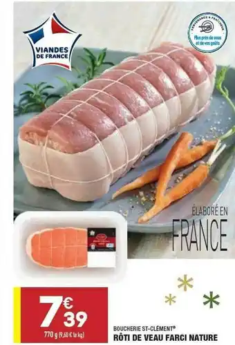 ALDI Rôti De Veau Farci Nature Boucherie St-clément offre