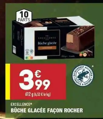 ALDI Bûche Glacée Façon Rocher Excellence offre
