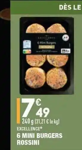 ALDI 6 Mini Burgers Rossini Excellence offre