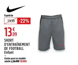 Intersport Short d'entraînement de football offre