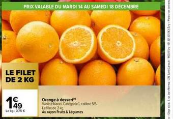 Carrefour Orange à Dessert offre